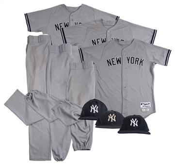 New York Yankees Set of Three 2013 Uniforms from Mariano Rivera’s Final Game (3) (MLB Authenticated)